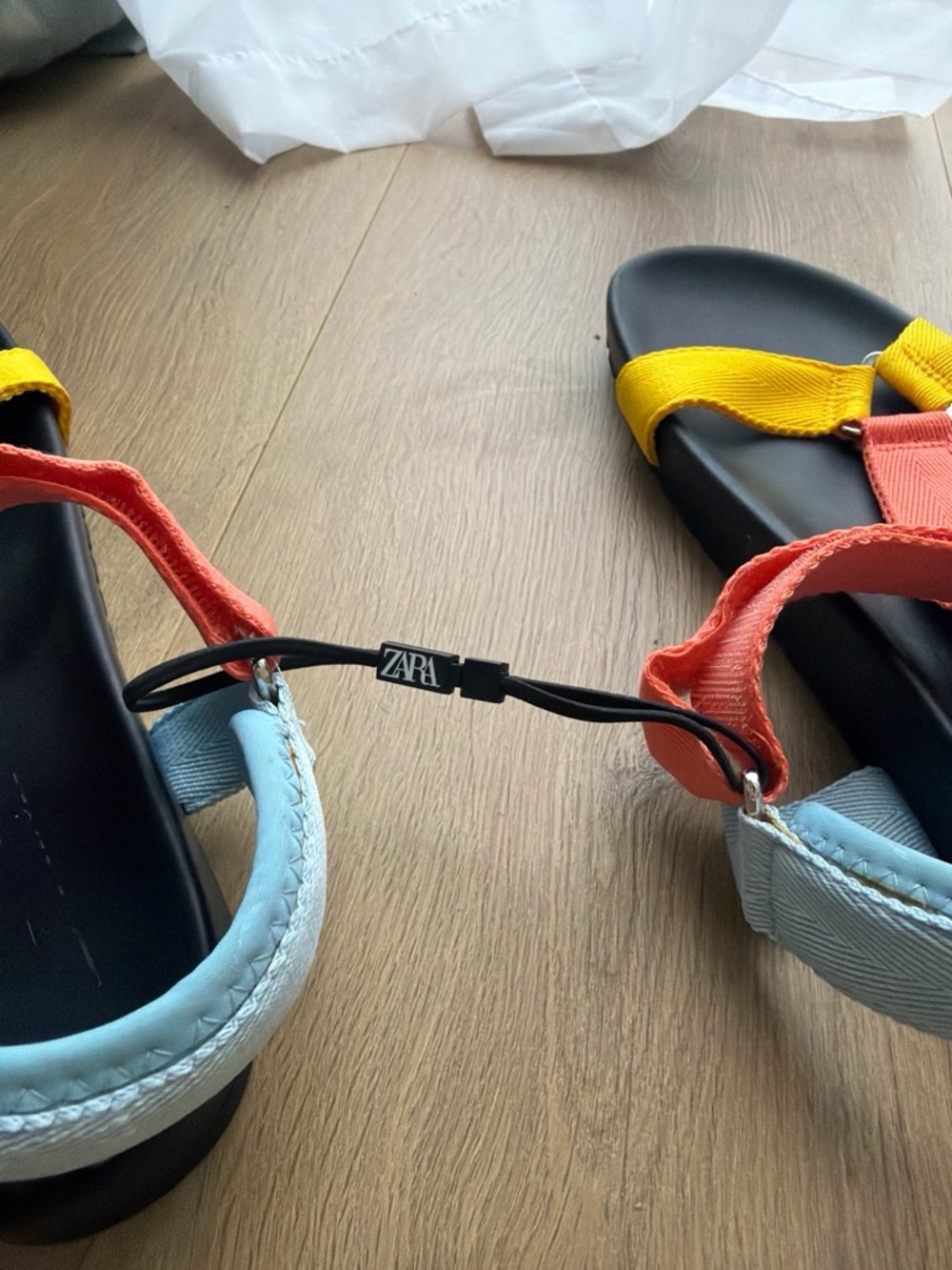 Zara Multicolor Strap Sandals - Yellow, Coral & Light Blue - Picture 3 of 3